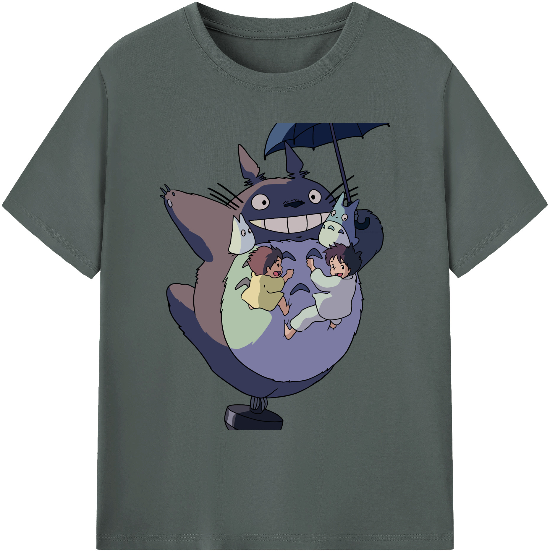 （画像用） となりのトトロ 草壁メイ 草壁サツキ My Neighbor Totoro Satsuki Kusakabe Mei Kusakabe 綿100％ メンズ半袖Tシャツ｜肌触りやわらか＆通気性